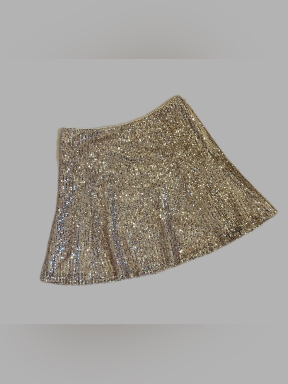 LOFT Gold Sequin Circle Skirt
